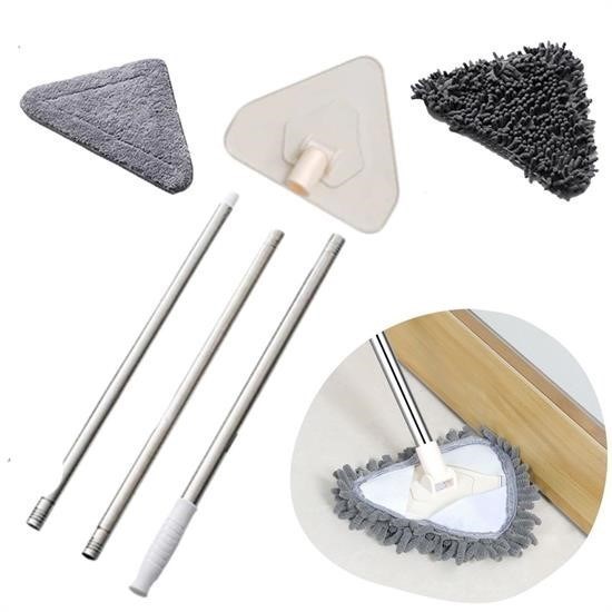 shop® Teleskopik Saplı 150 cm Üçgen Mop Cam Duvar Tavan Fayans Parke Temizleyici Mop