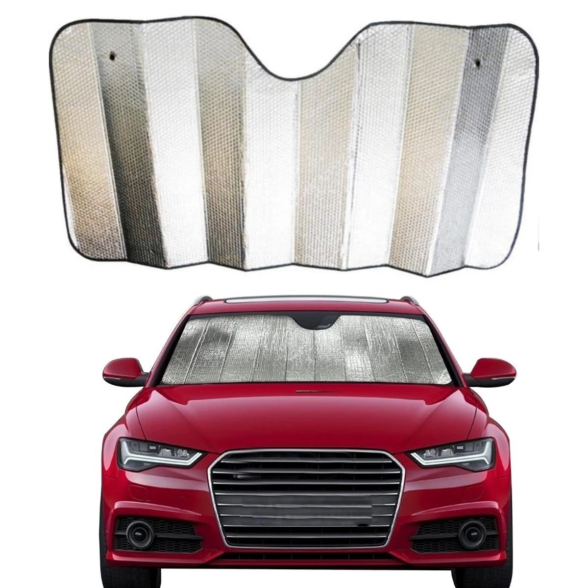 shop® 120*55 cm Ambalajlı Vantuzlu Araç İçi Ön Cam Perdesi Katlanabilir Güneşlik