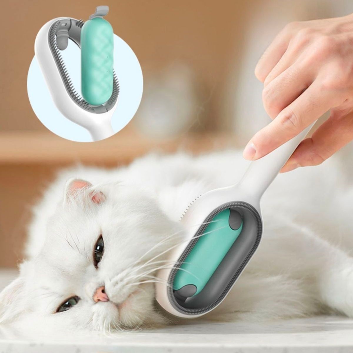  shop® Evcil Hayvanlar İçin Çift Taraflı Pet Fırçası Nemli Tüy Tarama Tarağı