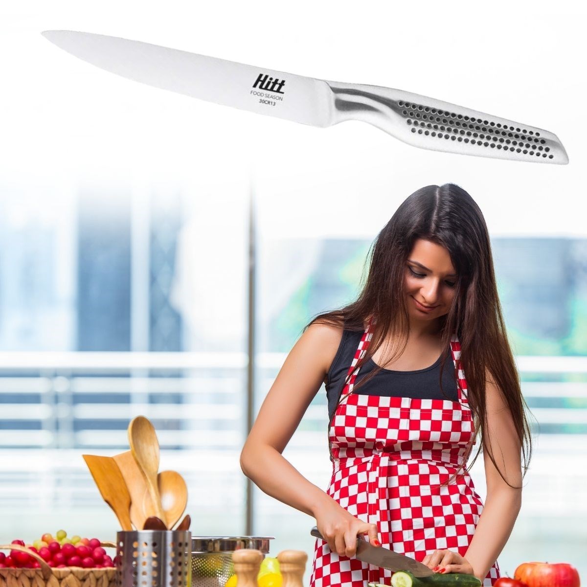 shop® 12 cm Paslanmaz Çelik Ultra Keskin Mutfak Şef Bıçağı