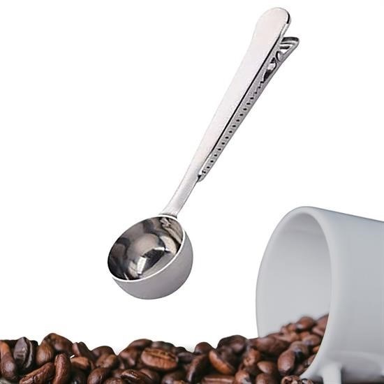 shop® Mandallı Kahve Ölçü Kaşığı Silver Çok Fonksiyonlu Paslanmaz Çelik Kaşık