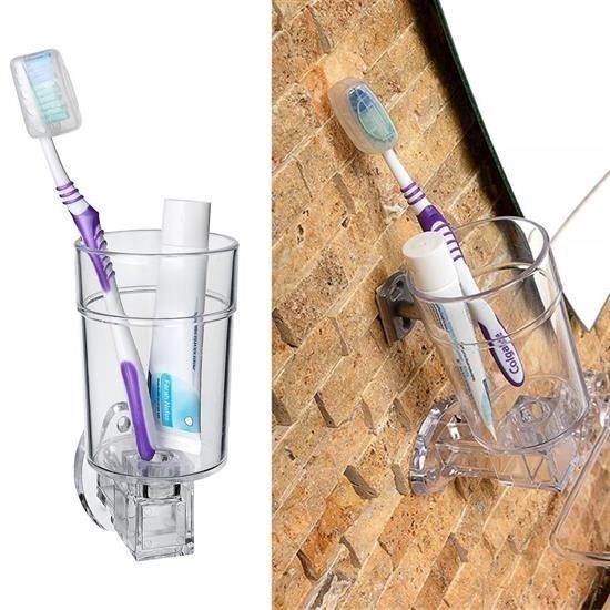 shop® Akrilik Diş Fırçası Tutacağı Dekoratif Şeffaf Diş Fırçalığı Kabı