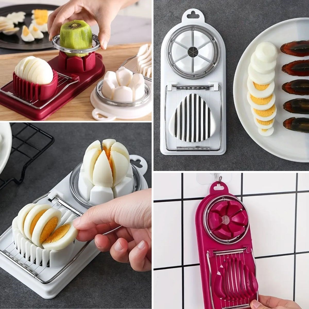 shop® Çok Fonksiyonlu Eşit Yumurta ,Meyve Dilimleyici Kesici Aparat 