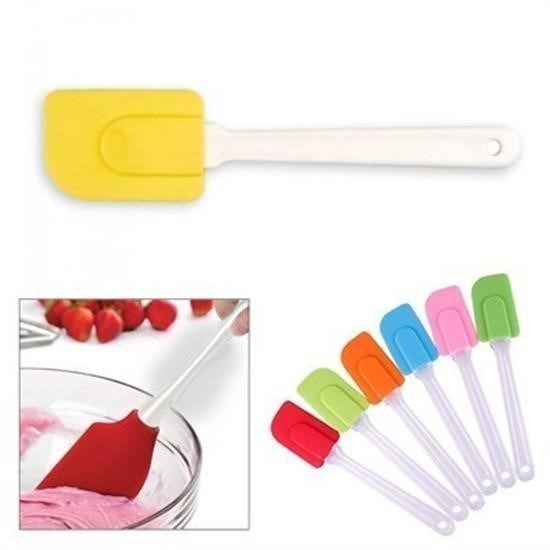 shop® Dekoratif Renkli Silikon Spatula Pratik Sevimli Spatula Kaşık