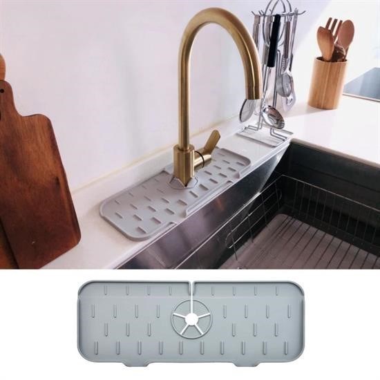 shop® Lavabo İçin Silikon Esnek Mat Musluk Sapı Damlama Tutucu Raf Mutfak Tezgahı Sıçrama Koruma