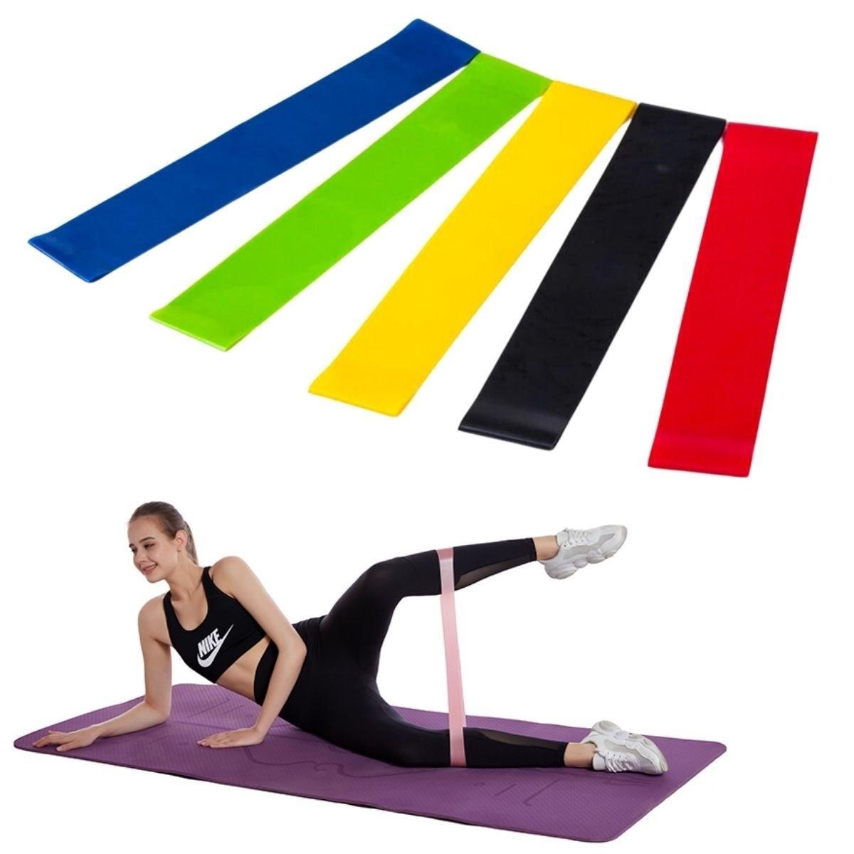  shop®  5li Egzersiz Direnç Bant Seti Pilates Crossfit Ekipmanları