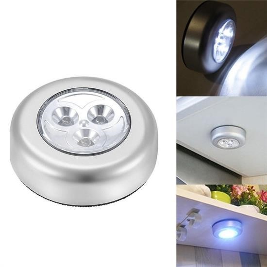 shop® Kablosuz Spot Pilli Dokunmatik Led Lamba 3 Ledli Dolap Lambası