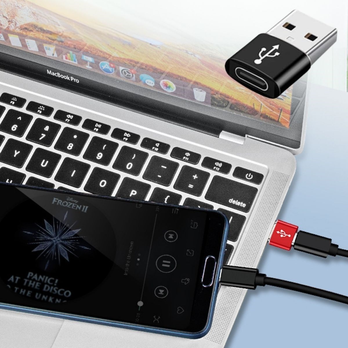 shop® USB'den TYPE-C 'ye Dönüştürücü Adaptör Veri Aktarımı Sağlayıcı Şarj Data Çevirici