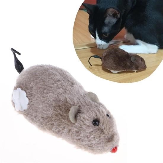 shop® Kurmalı Kedi Eğitim Oyuncağı Tüylü Peluş Fare Yakalama İnteraktif Sevimli Eğlenceli Oyuncak