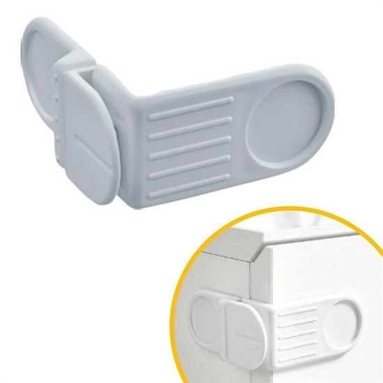shop® Bebek Çocuk Güvenlik Çekmece ve Dolap İçin Kendiliğinde Yapışkanlı Vidasız Köşe Kapak Kilidi