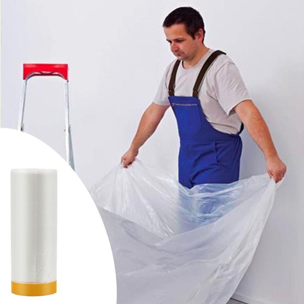  shop®  Boya Badana Eşya Koruma Hışır Örtüsü 180cm x 15 mt Yapışkanlı Hışır Örtü