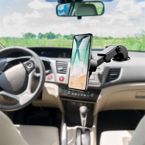 shop® 360 Derece Dönen Torpido Üstü Uzunluk Ayarlamalı Vantuzlu Teleskopik Araç Telefon Tutucu