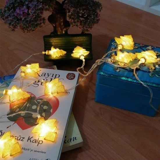 shop® Metal Örgülü Çam Ağacı Şeklinde Günışığı Şerit Led Işık Zinciri