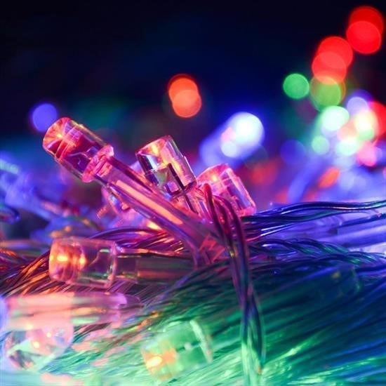 shop® 10 Metre 100 Ledli 8 Fonksiyonlu Karışık Renkli RGB Led Lamba