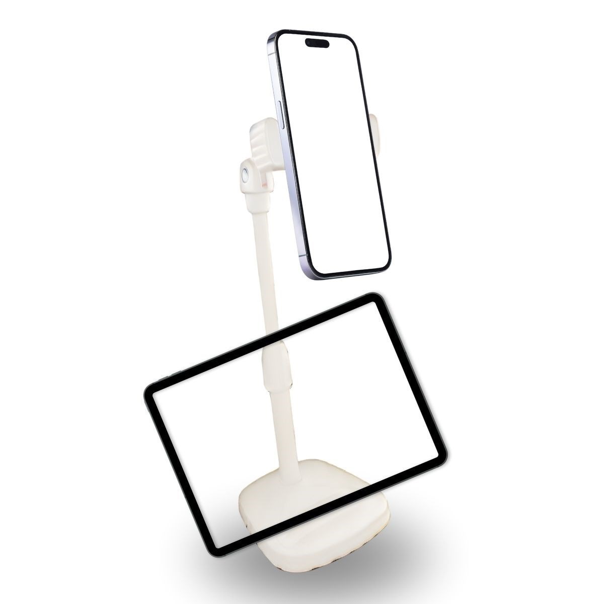  shop® Masa Üstü Tablet ve Telefon Tutucu Plastik Aparat Beyaz Telefon Standı