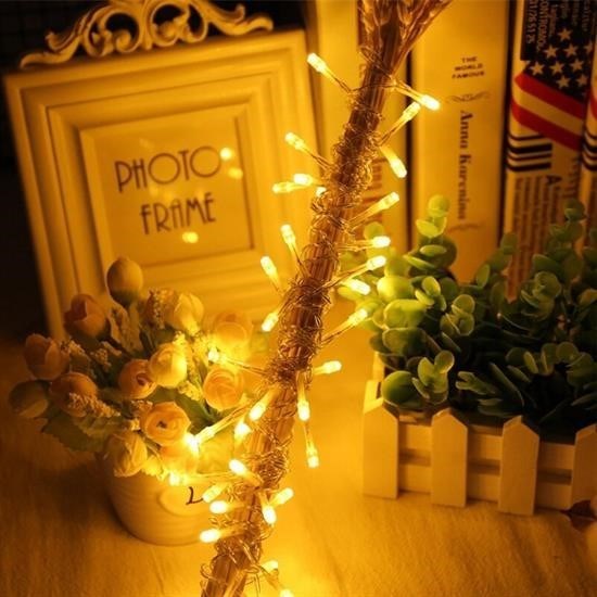 shop® 10 Metre 100 Ledli 8 Fonksiyonlu Dekoratif Lambader Sarı Lamba