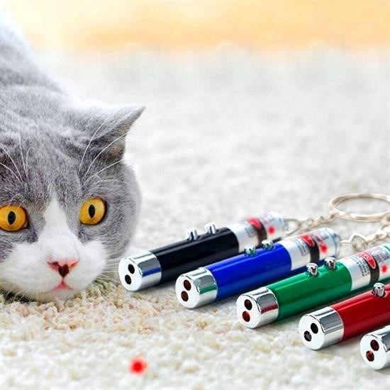 shop®  3 Fonksiyonlu Kırmızı Beyaz Işıklı Led Lazer Kedi Köpek Oyuncak Anahtarlık