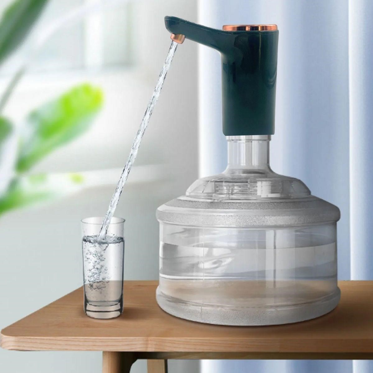 shop® Retro Model Otomatik Damacana Pompası Aparatı Yeşil Renk Bakır Detaylı 