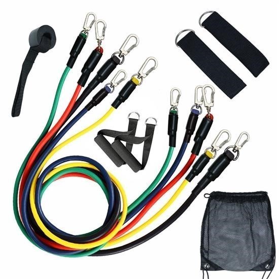 shop® 11 Parça Lateks Egzersiz Bandı Çekme Halatı Egzersiz Seti
