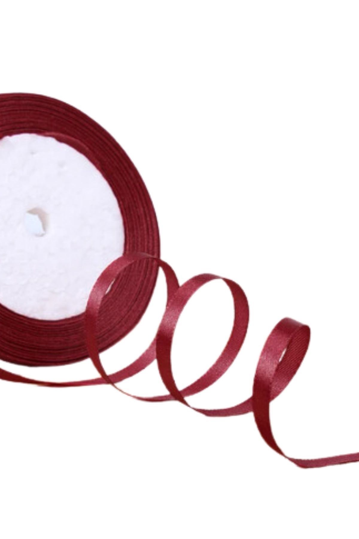 Saten Kurdele 3 cm 10 Metre Bordo