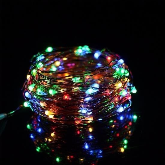shop® Pilli Renkli Peri Led Işık Dekoratif Aydınlatma 5 Metre RGB Led