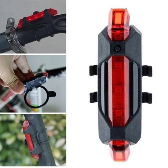 shop® Usb Şarj Edilebilir Parlak Bisiklet Led Lamba Su Geçirmez Güvenlik Uyarı Arka Lamba Işığı