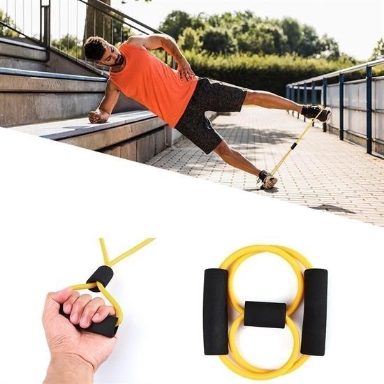 shop® 8 Şeklinde Direnç Bandı Yoga Plates Ve Vücut Geliştirme Egzersiz Bandı