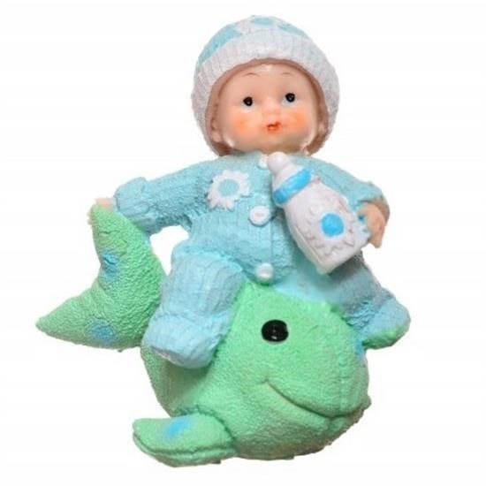 shop® Decotown Hediyelik Sevimli Mavi Bebek Biblo Polyester Süs Eşyası