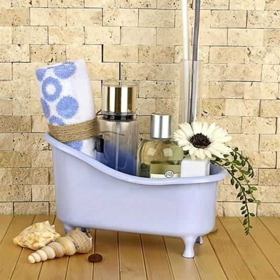 shop® Dekoratif Mini Küvet Şeklinde Çok Amaçlı  Banyo Düzenleyici Sepet