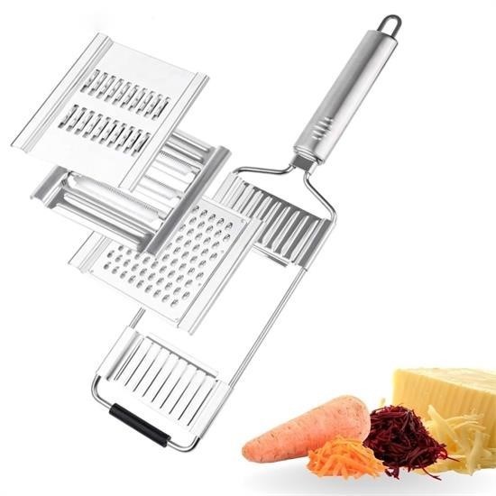 shop® Ayarlanabilir 3 Farklı Başlıklı Tutmalı Sebze Dilimleyici Peynir Rendeleyici Aparat