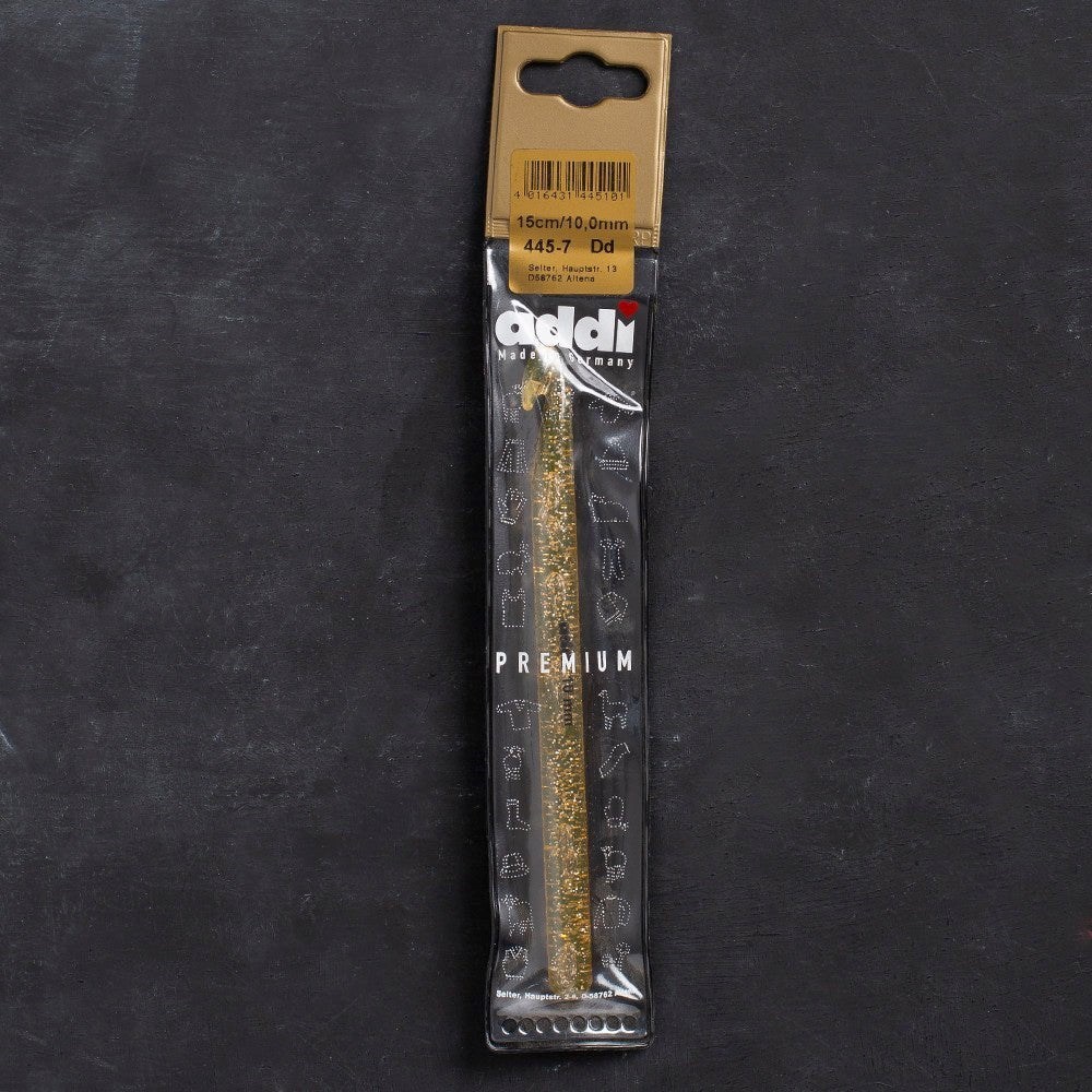 Addi Champagner 10mm 15cm Plastik Simli Yün Tığ - 