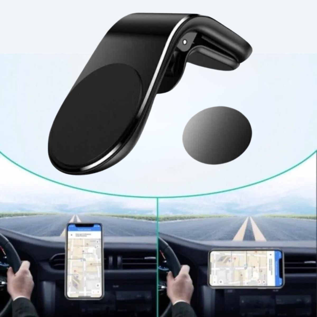 shop ® Havalanndırma Izgarasına Takılabilen Mandallı Mıknatıslı Oto Araç Içi Manyetik Telefon Tutucu