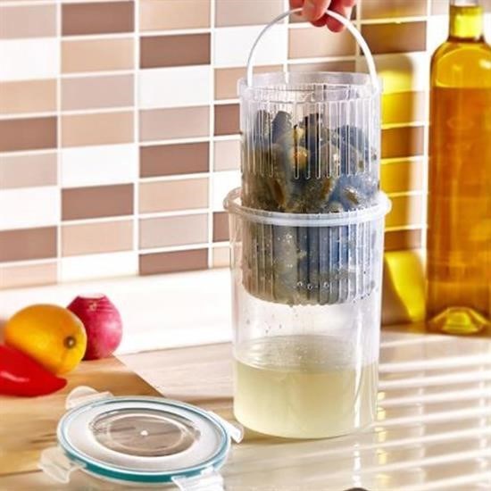 shop® Zeytin Turşu Sebze Yıkama Kutusu Klipsli Kapaklı Saklama Kabı
