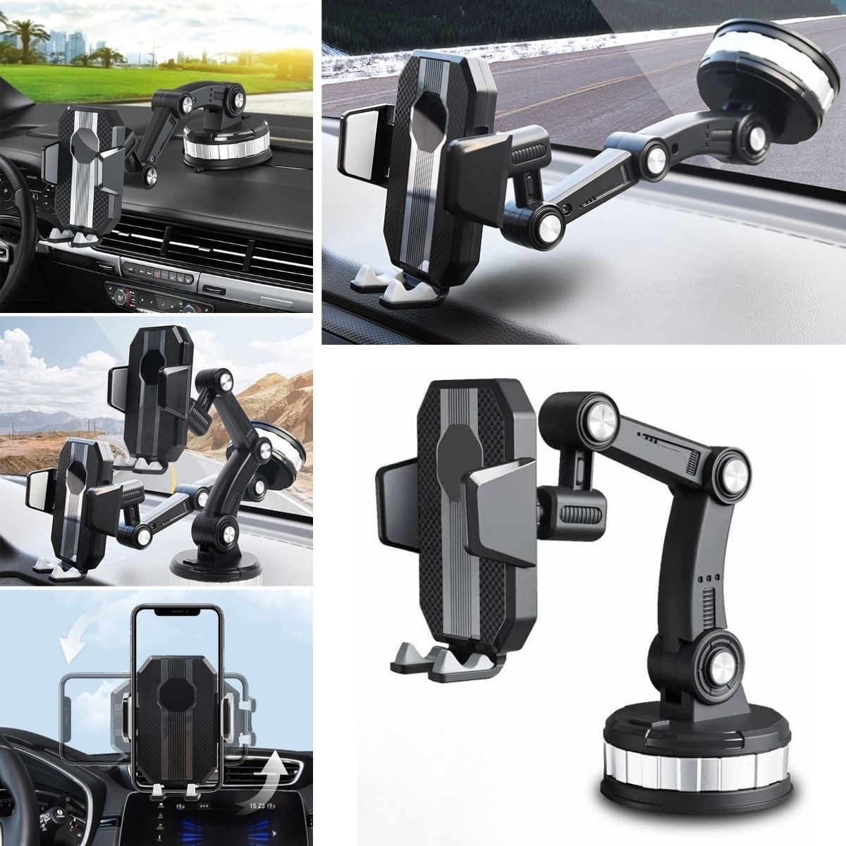 shop® Jel Vantuzlu Cama Takılabilen Güçlü 360 Derece Dönebilen Ayarlanabilir Araç Içi Vantuzlu Telefon Tutucu