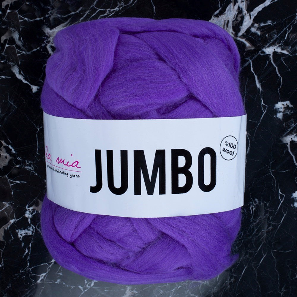 La Mia Jumbo Koyu Mor Dev Yün El Örgü İpi - J10 