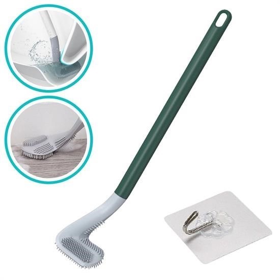 shop® Golf Tasarımlı Silikon WC Klozet Mutfak Temizlik Fırçası Kanca Hediyeli
