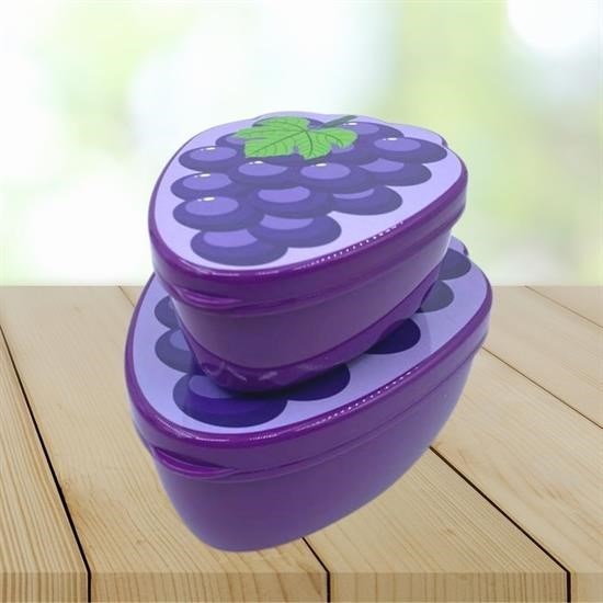 shop® 2'li İç İçe Geçebilen Üzüm Model Saklama ve Beslenme Kabı Seti (550 ml + 250 ml)