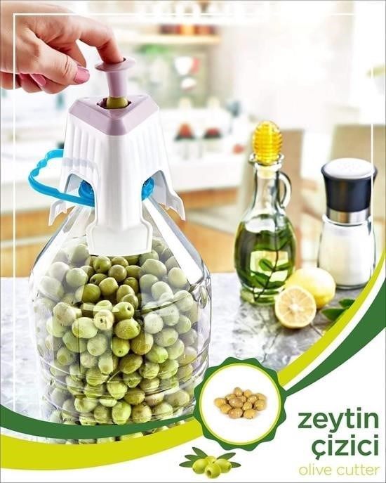 shop® Kolay Zeytin Dilme Çizme Aparatı Pratik Kolay Zeytin Çizici Alet