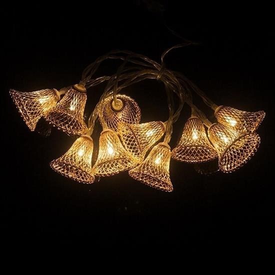 shop® Parti ve Özel Gün Dekorasyonu Çan Şeklinde Metal Şerit Led Işık