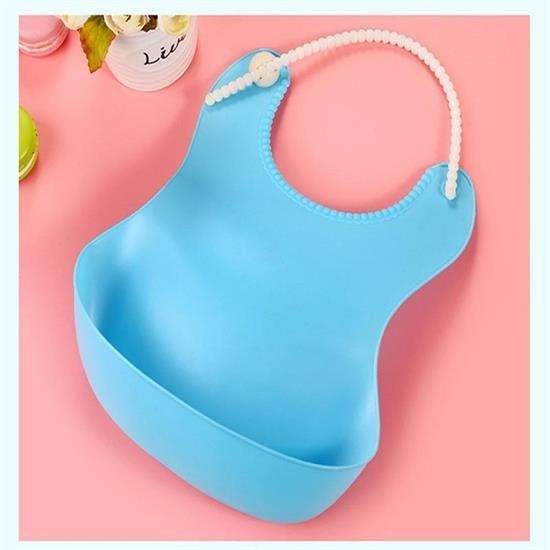 shop® Çocuk Bebek Mama Önlüğü Dökülme Engelleyici Bükülebilir Mavi
