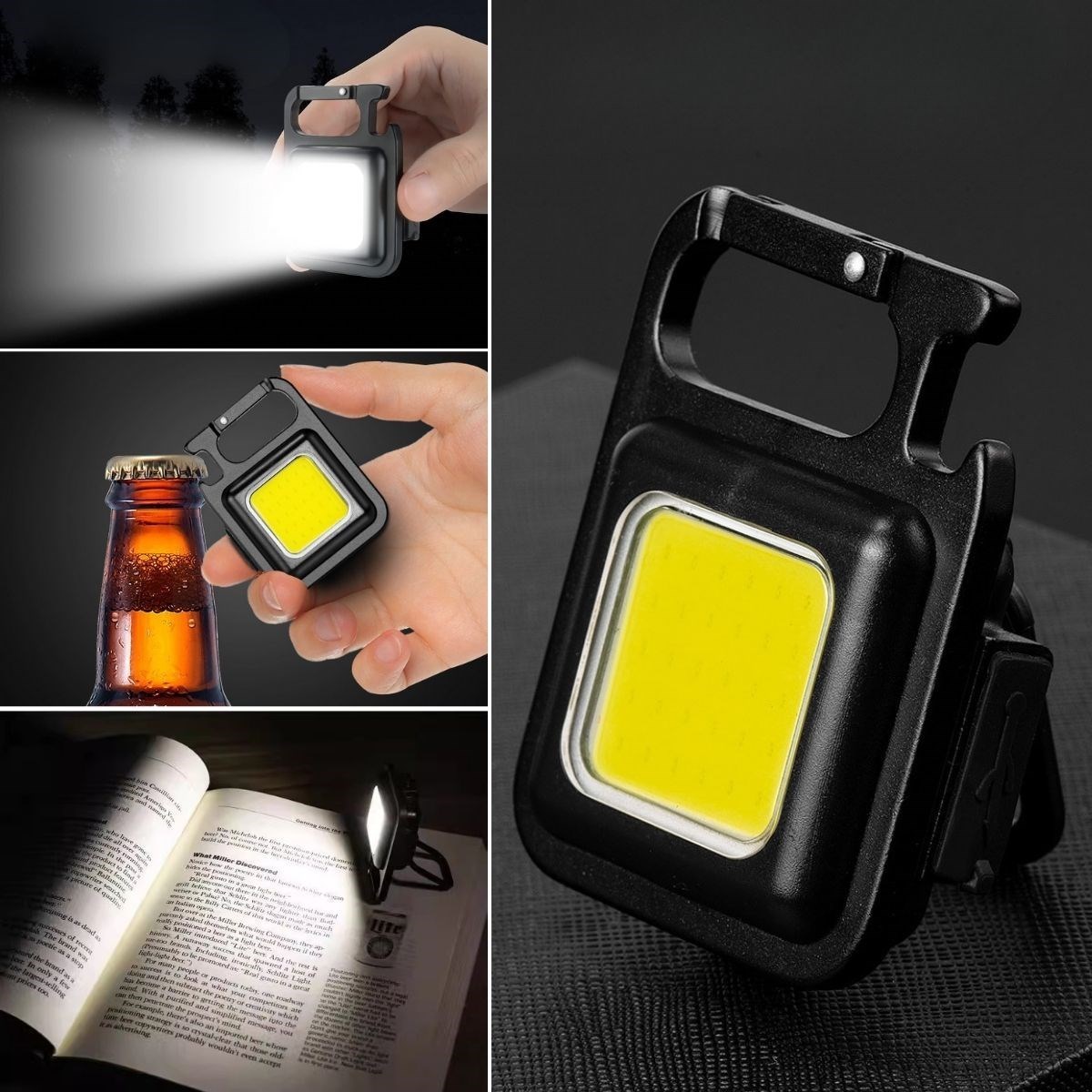 shop® Anahtarlıklı, Açacaklı,Güçlü Mıknatıslı 3 Farklı Led Modlu Mini Boy Asılabilen Led Kamp Aydınlatması,El Feneri