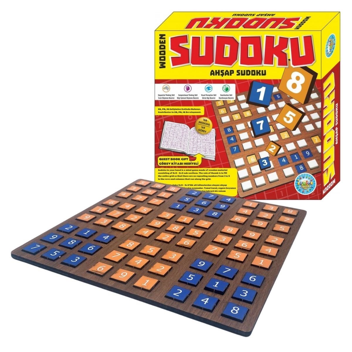 shop® 9 Bölümlü Ahşap Sudoku Eğitici Oyun Seti