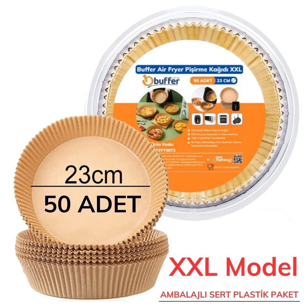 shop® 50 Adet Air Fryer Pişirme Kağıdı Tek Kullanımlık  23 Cm Yuvarlak Pişirme Kağıdı XXL PVC li