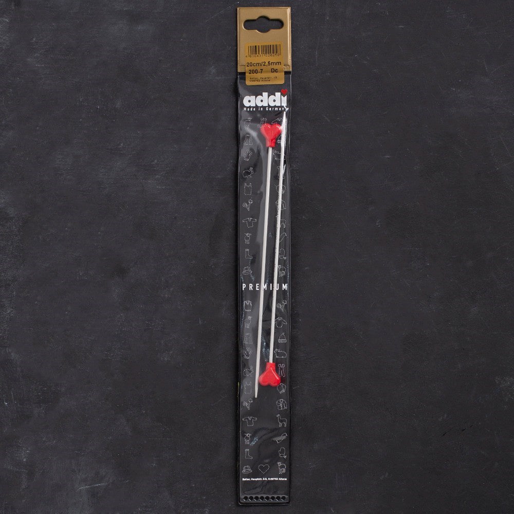 Addi Kalpli 2,5mm 20cm Klasik Alüminyum Örgü Şişi 