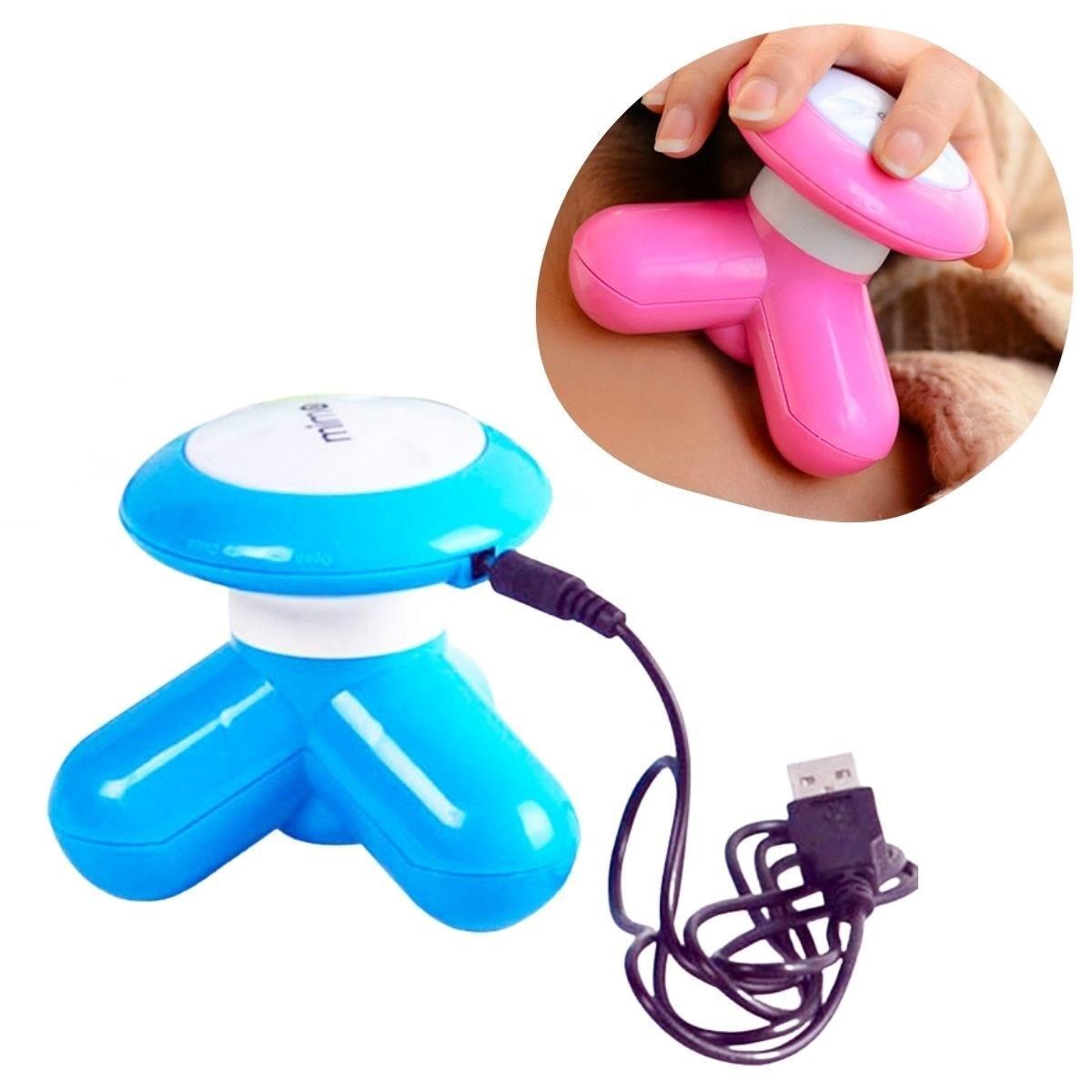 shop® 3 Başlıklı Titreşimli USB Şarjlı Mini El Masaj Aleti