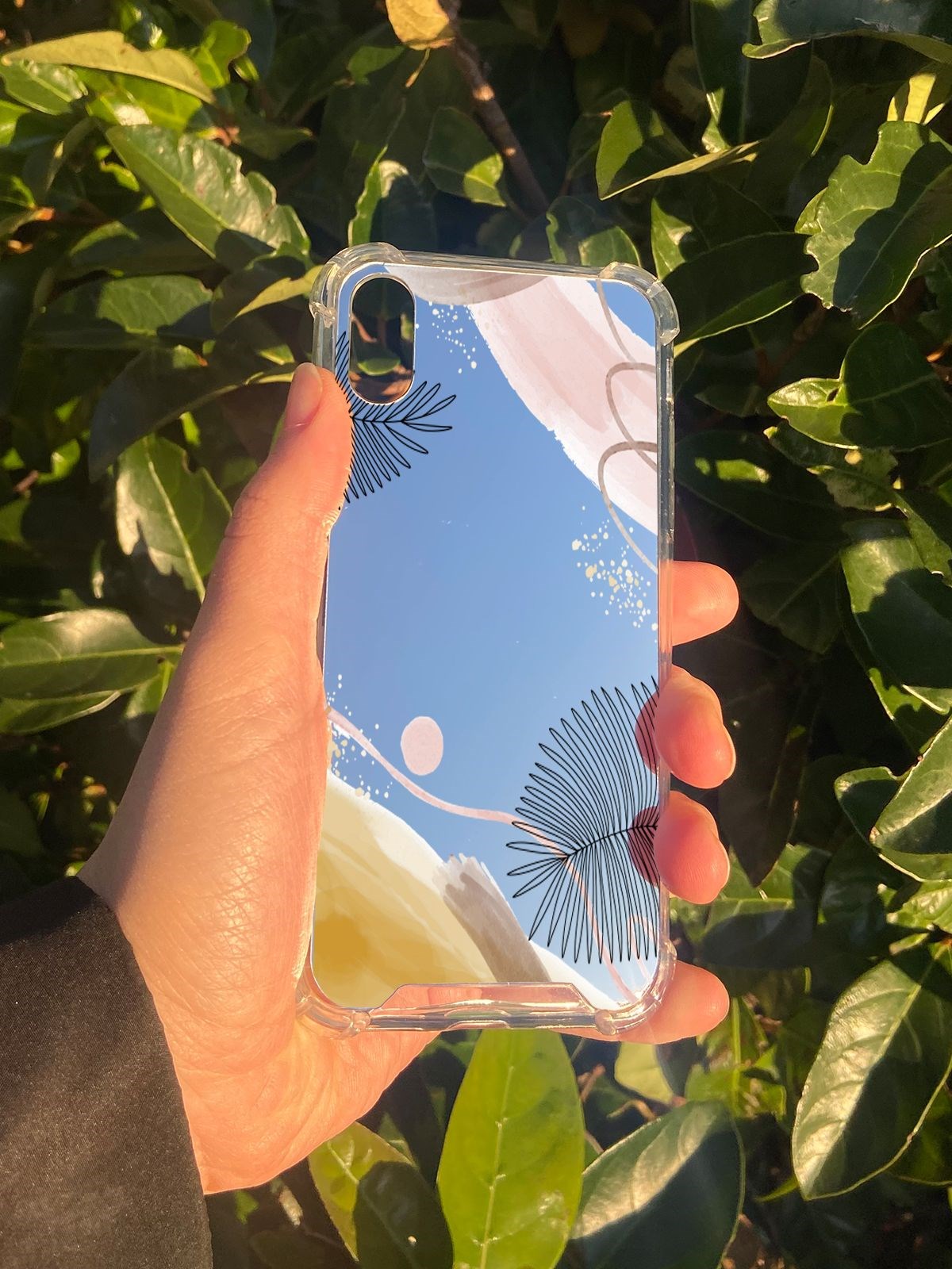 İphone X Uyumlu Aynalı Karışık Desenli Darbe Kamera Korumalı Silikon Telefon Kılıfı