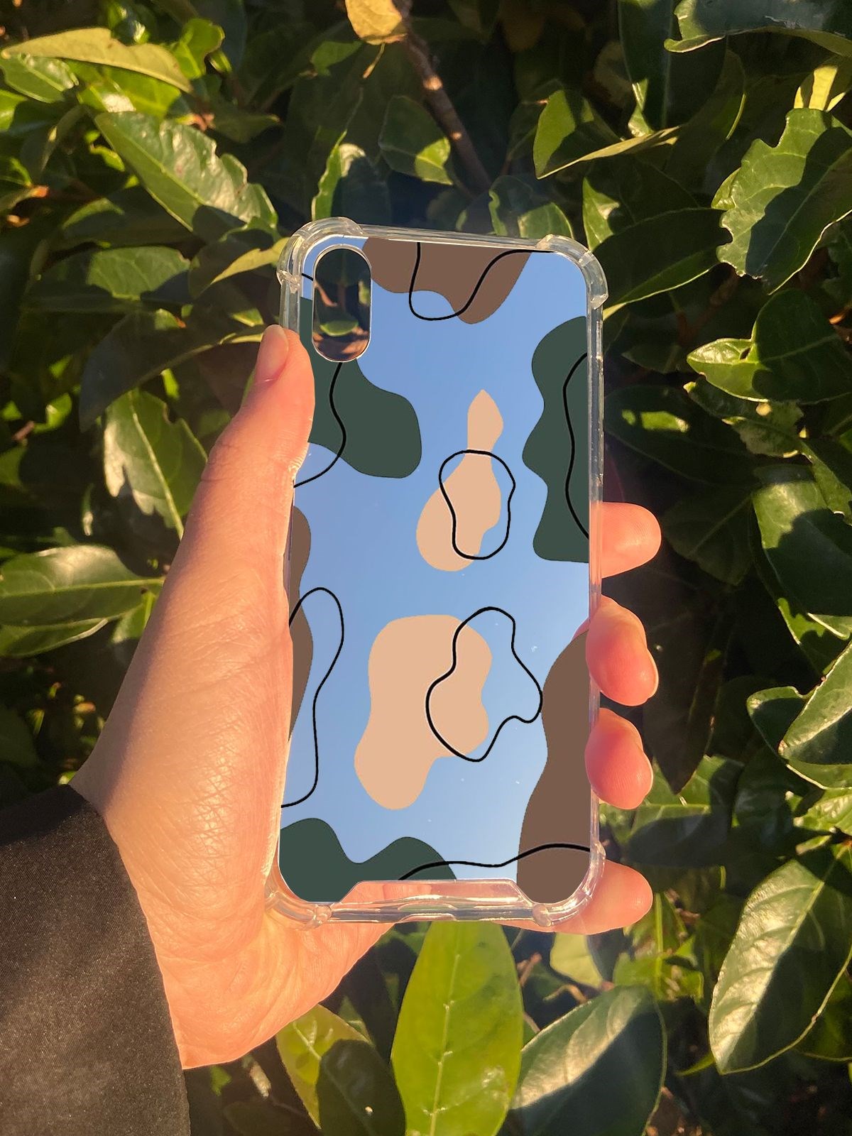 İphone X Uyumlu Aynalı Renkli Dalga Desenli Darbe Kamera Korumalı Silikon Telefon Kılıfı