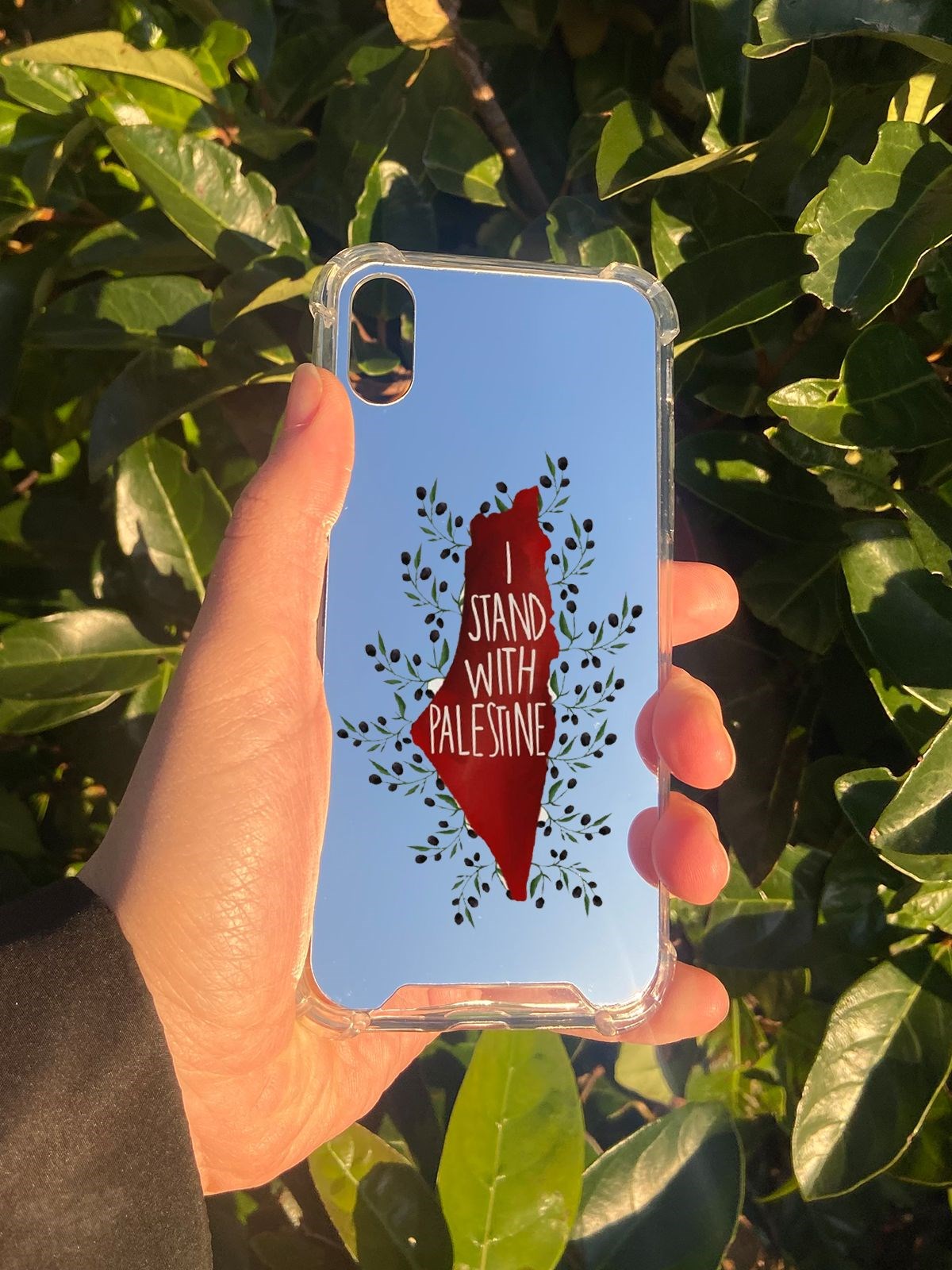 İphone XS Uyumlu Aynalı Palestine Desenli Darbe Kamera Korumalı Silikon Telefon Kılıfı