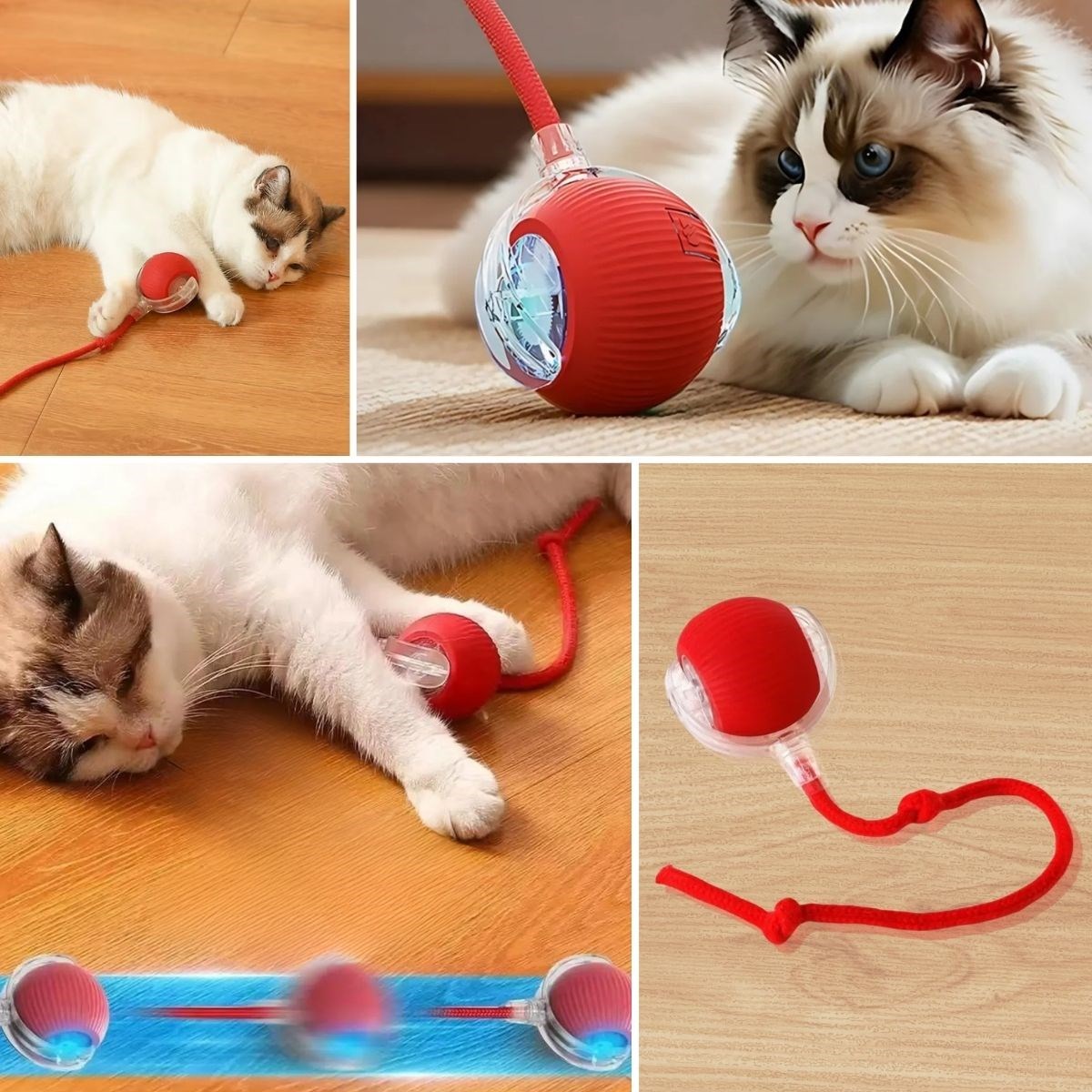 shop® Şarjlı Otomatik Hareketli Kedi Köpek İçin 360 Derece Dönen İnteraktif Akıllı Oyun Topu