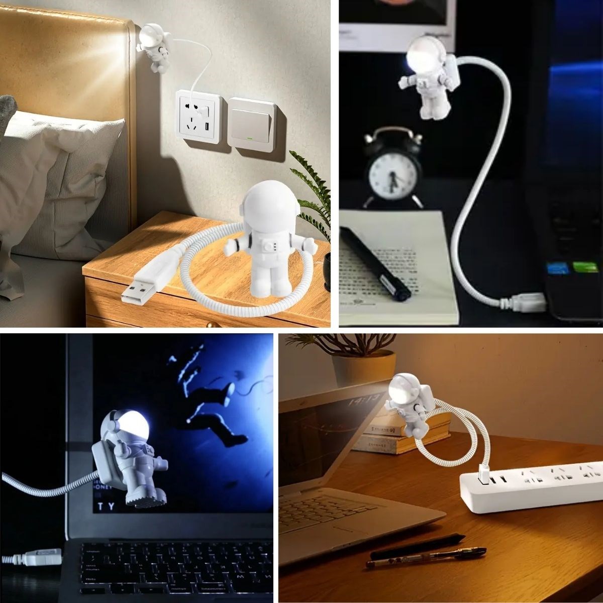 shop® USB Astronot Gece Lambası, Masa Lambası, Kitap Okuma Lambası Işığı